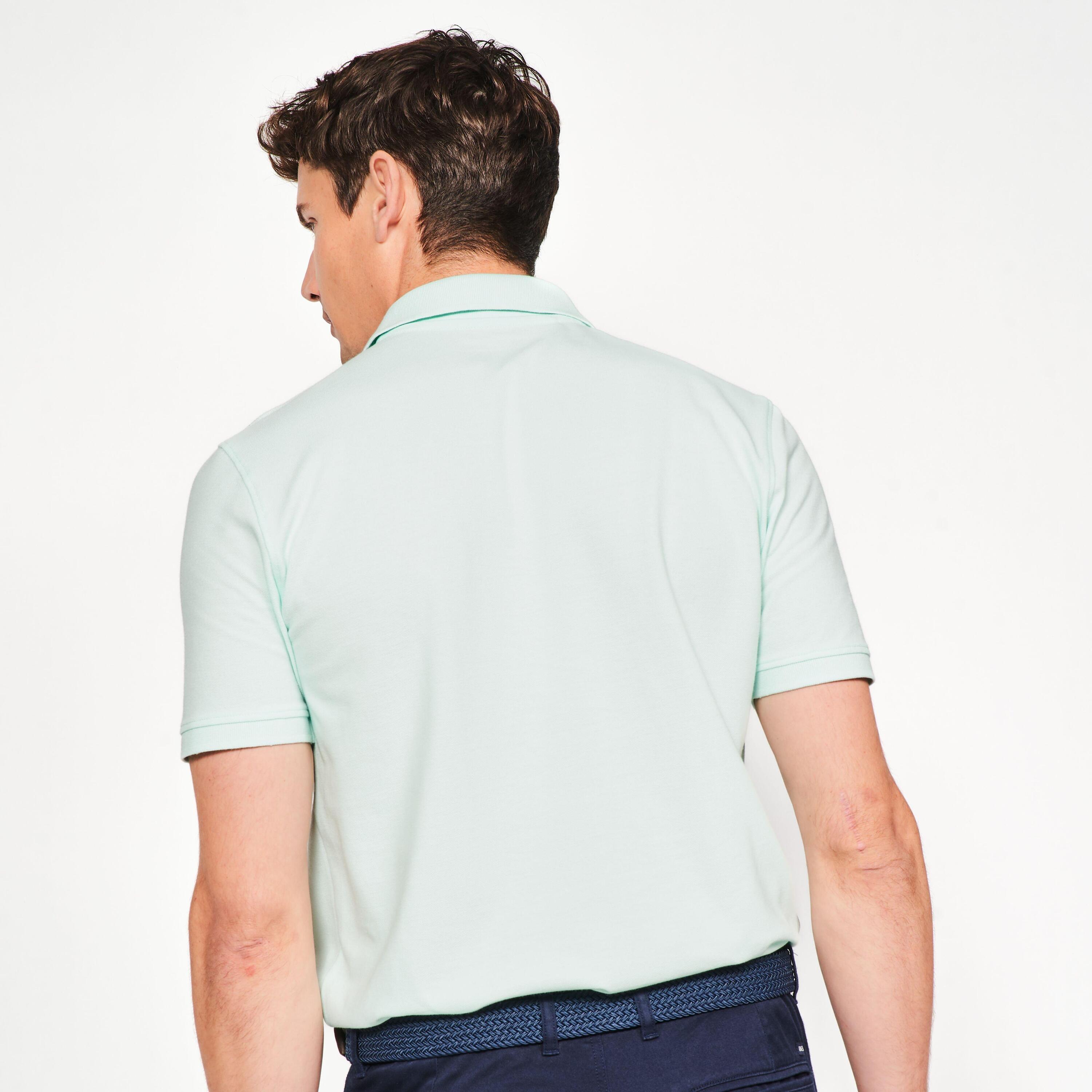 Polo de golf de algodón y poliéster manga corta hombre, MW500 verde claro 4/6