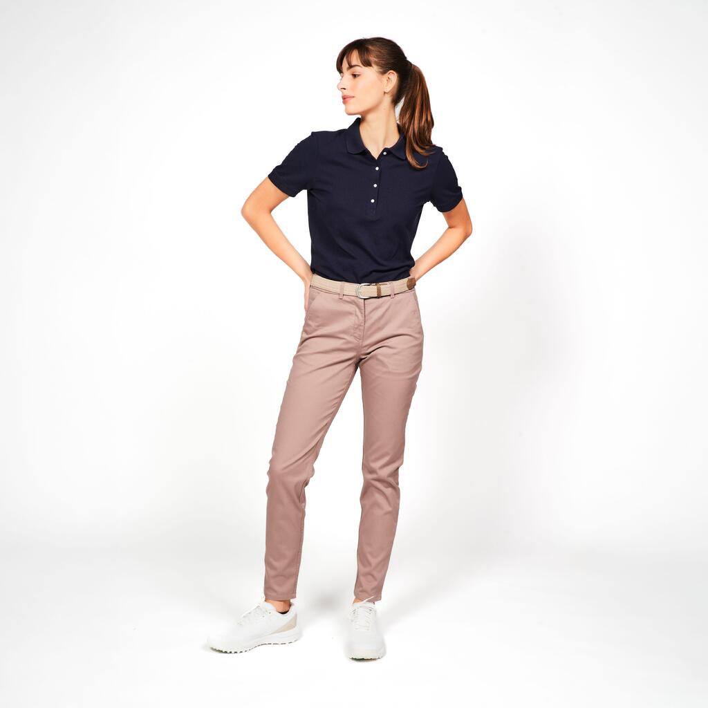 Čino pantalone za golf MW500 ženske - smeđe