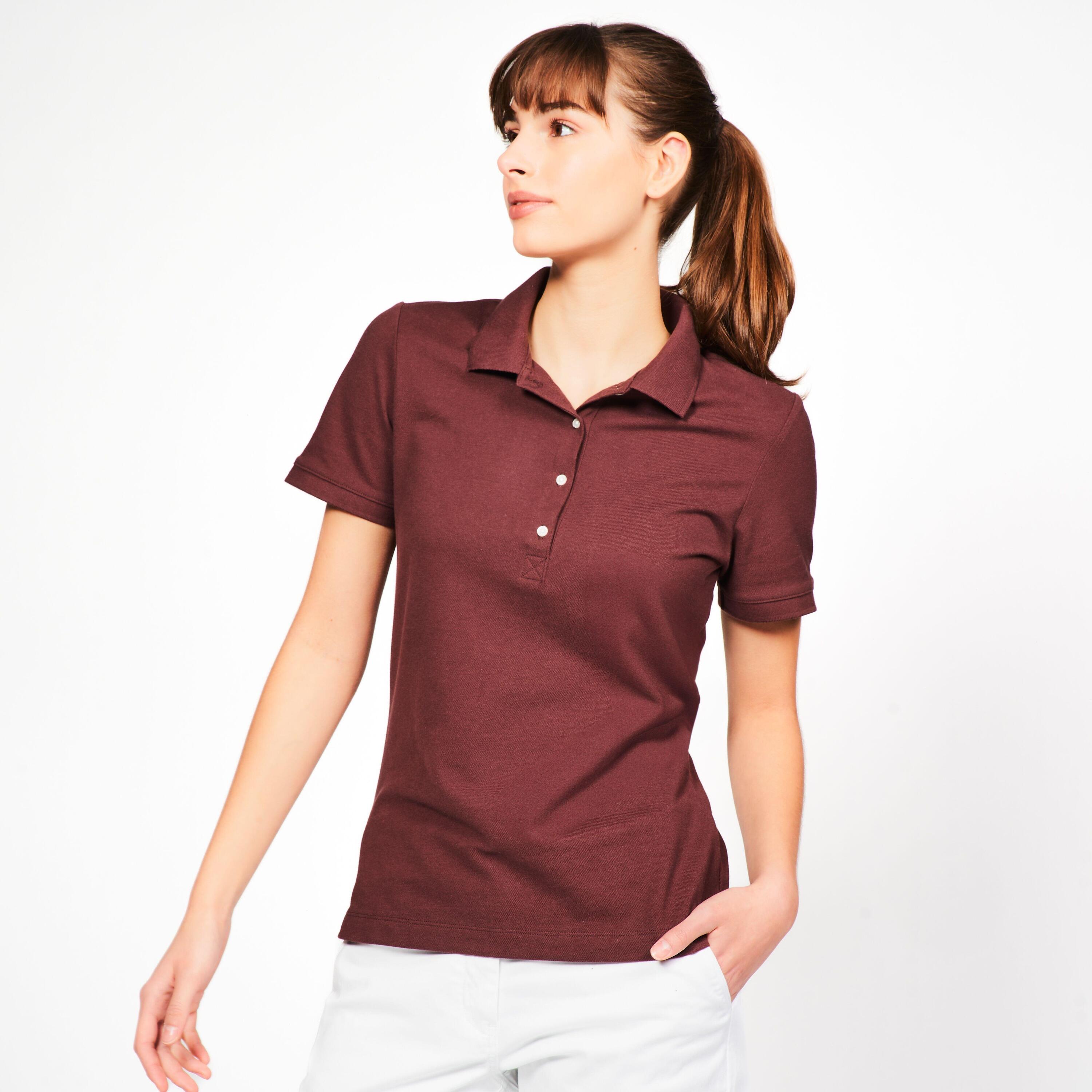 Polo golf donna MW 500 marrone scuro 9/17