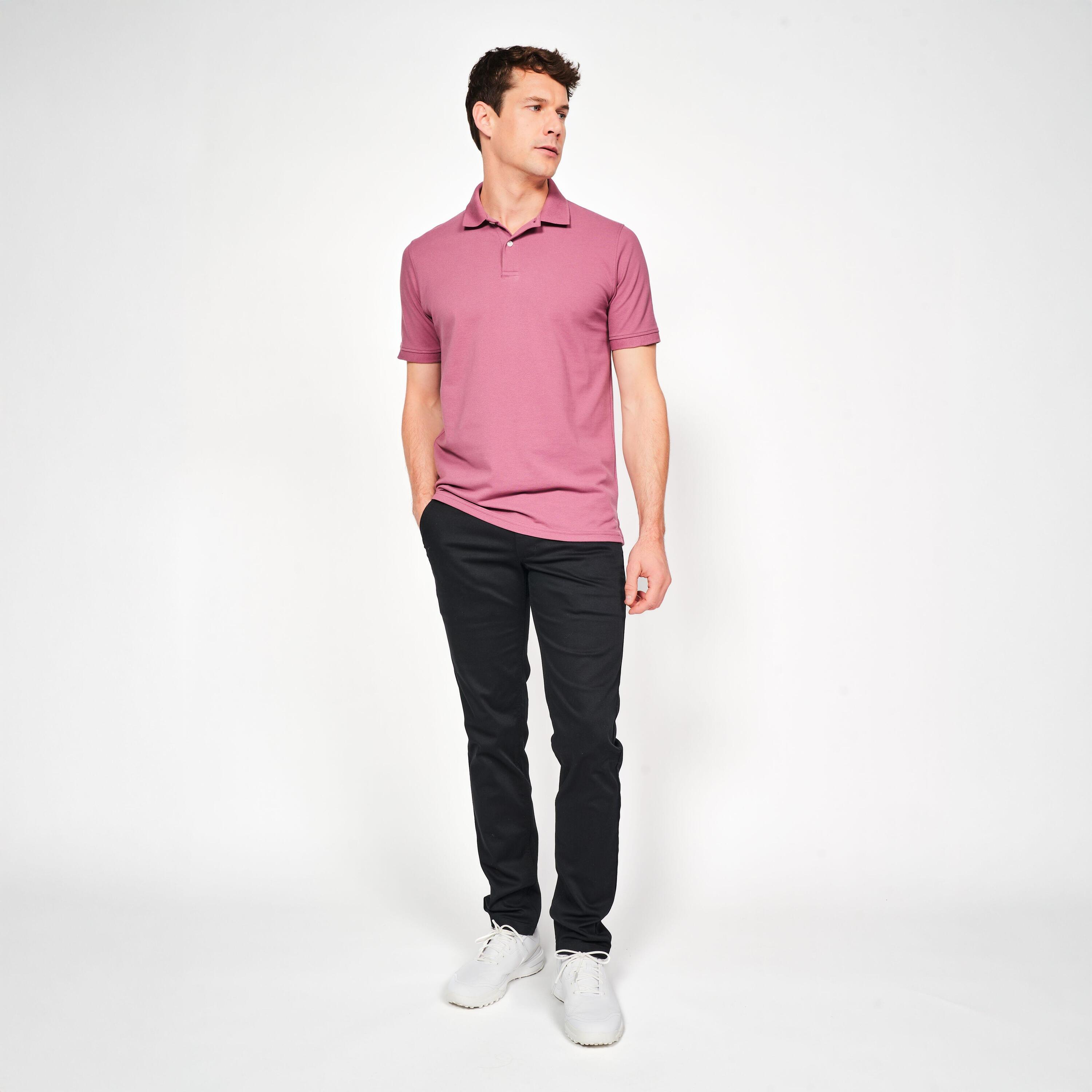 Polo golf uomo MW 500 rosa scuro 16/27