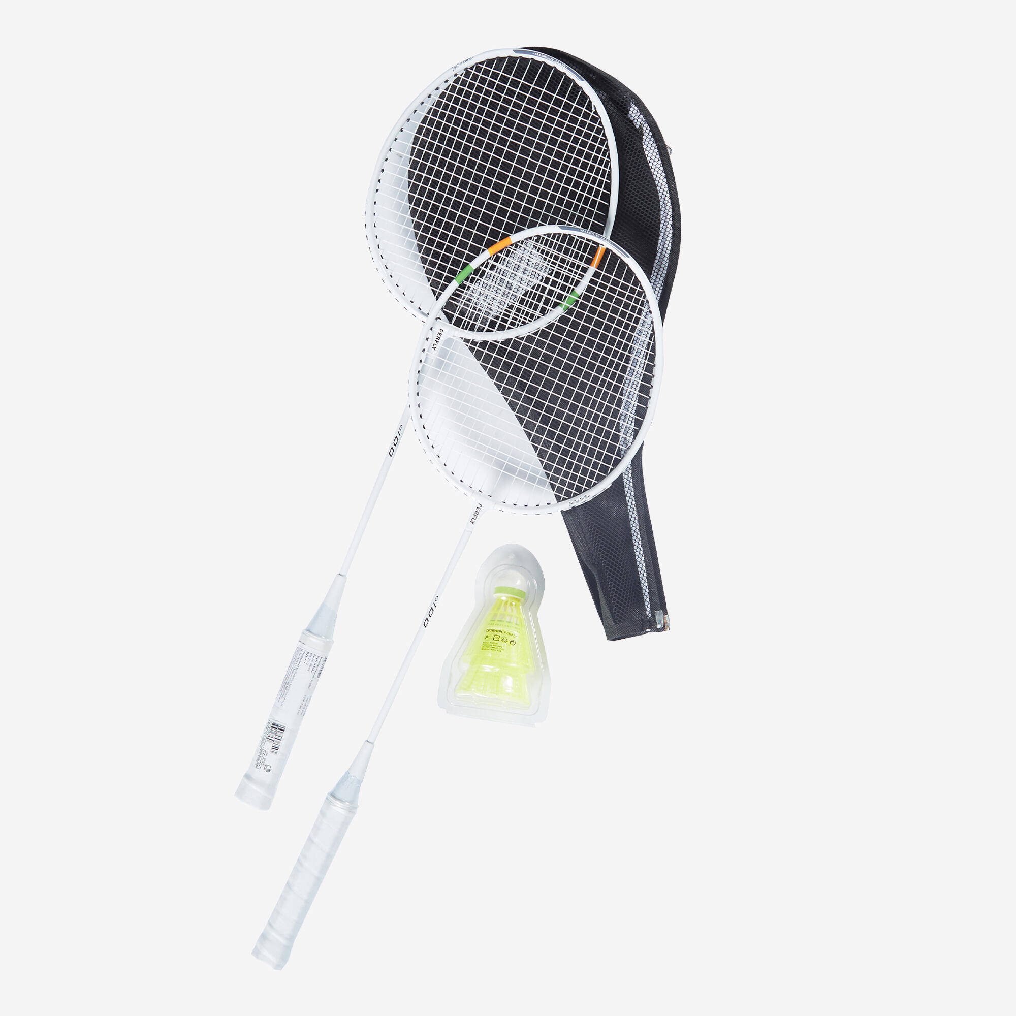 Adult badminton racket br 100 set Starter White -  1