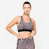 Women's Medium Support Racer Back Sports Bra with Cups  500 -Taupe Beige