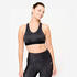 Women's Medium Support Racer Back Sports Bra with Cups - Leopard Grey/Black