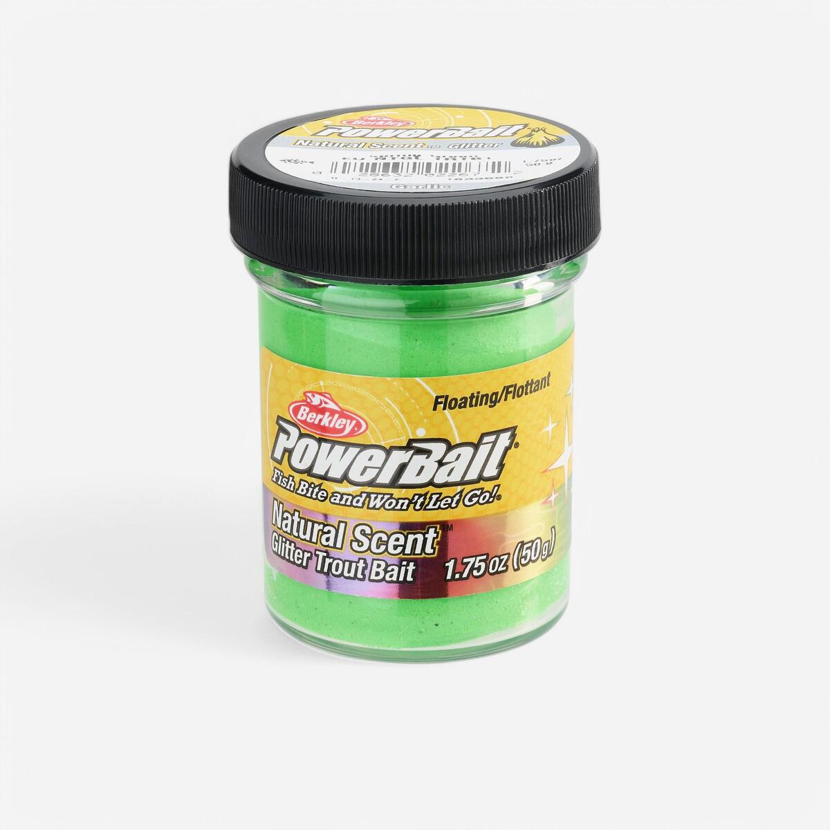 Pâte a truite pêche POWERBAIT GARLIC SPRING GREEN GLITTER Ail