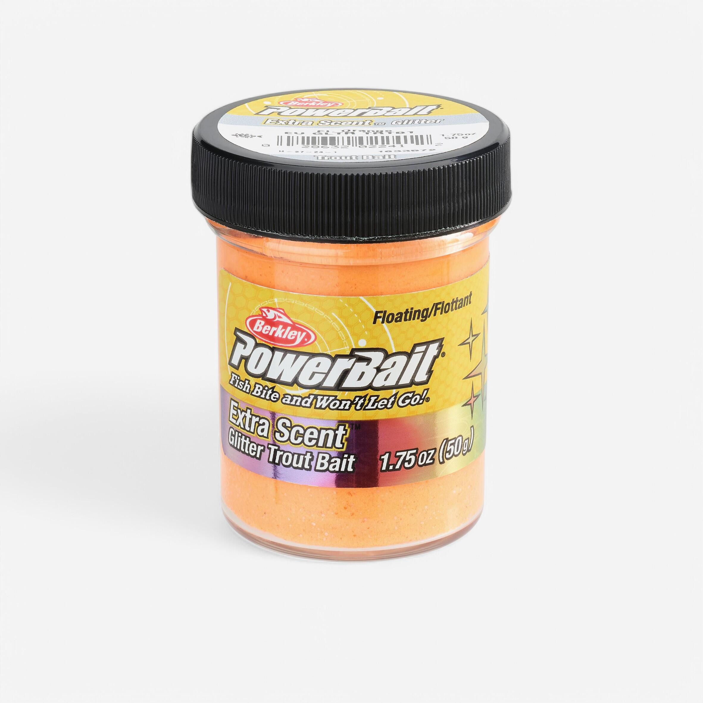 Pâte a truite pêche POWERBAIT FLUO ORANGE GLITTER