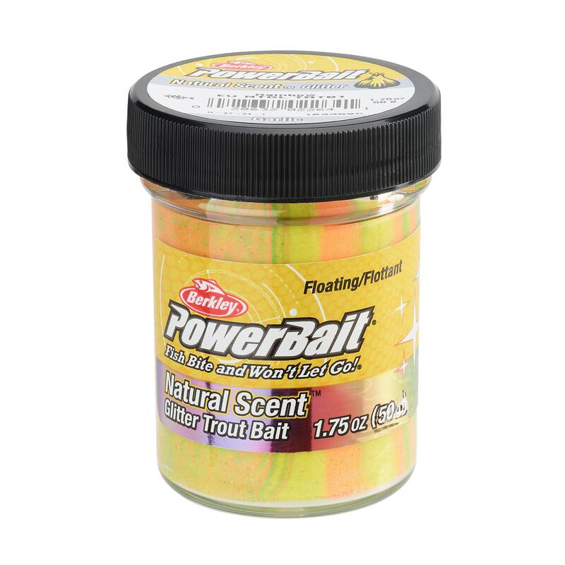 Pastă pescuit la păstrăv POWERBAIT GARLIC RAINBOW GLITTER