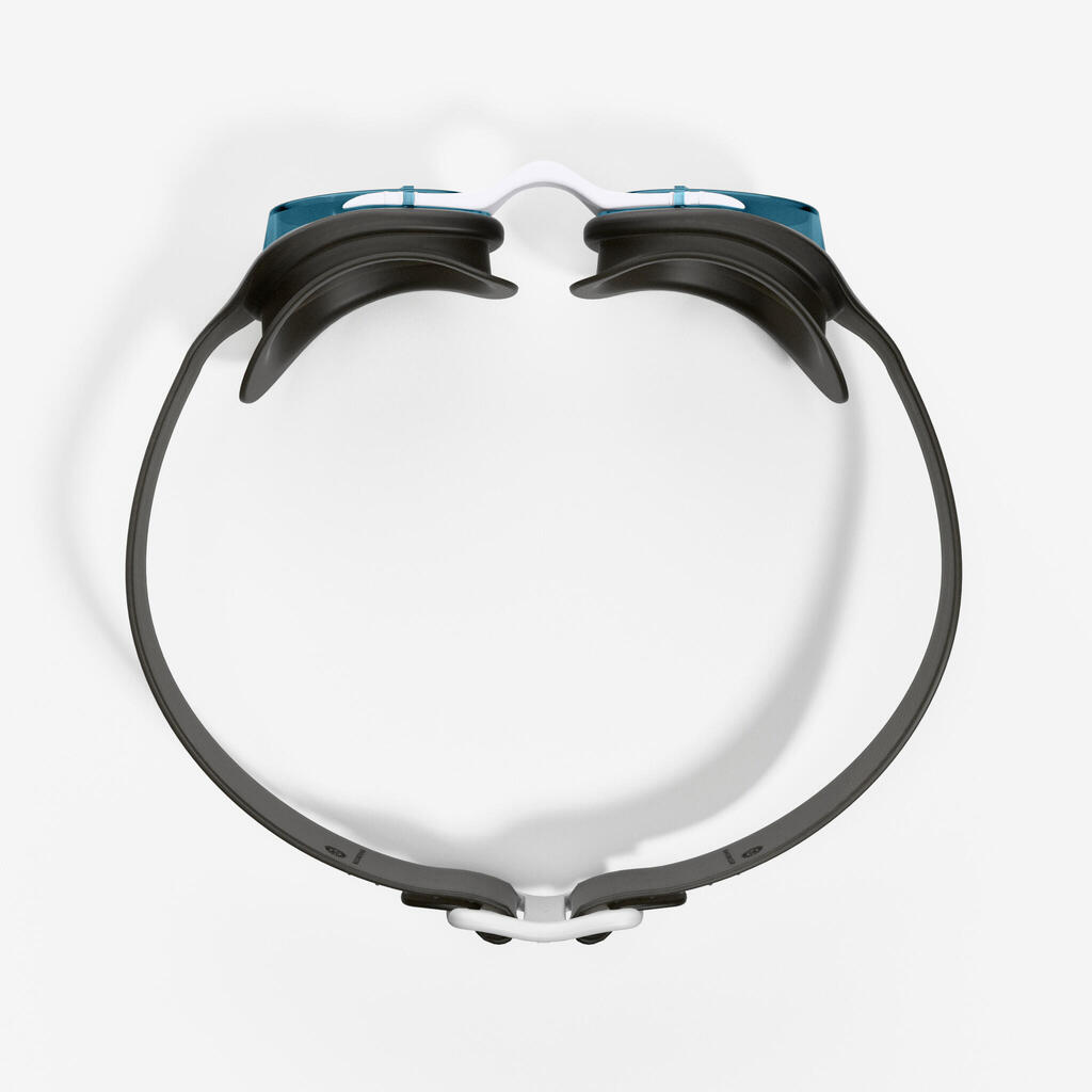 Lunettes de natation Taille L - Xbase noir blanc verres teintées bleu