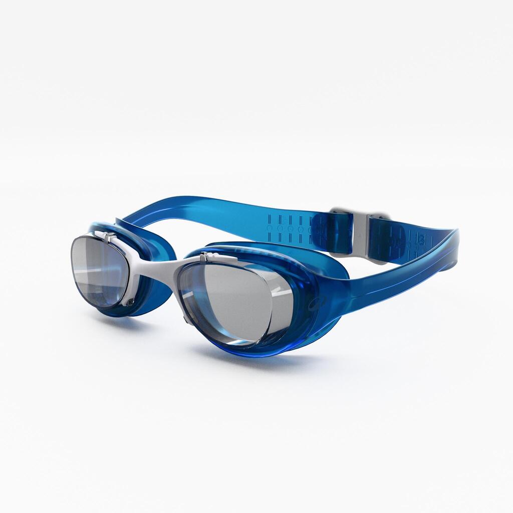 Lunettes de natation xbase - verres clairs - taille junior - bleu blanc