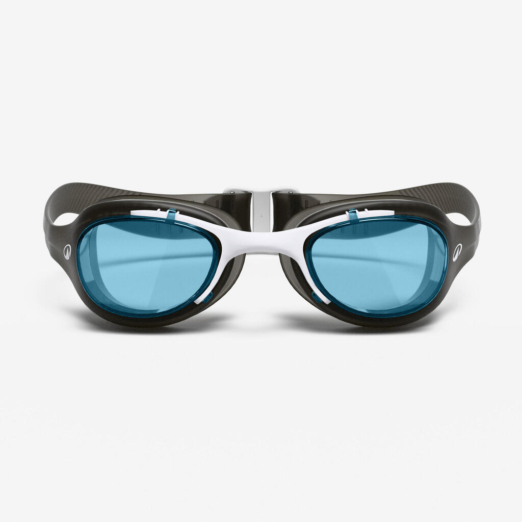Lunettes de natation Taille L - Xbase noir blanc verres teintées bleu