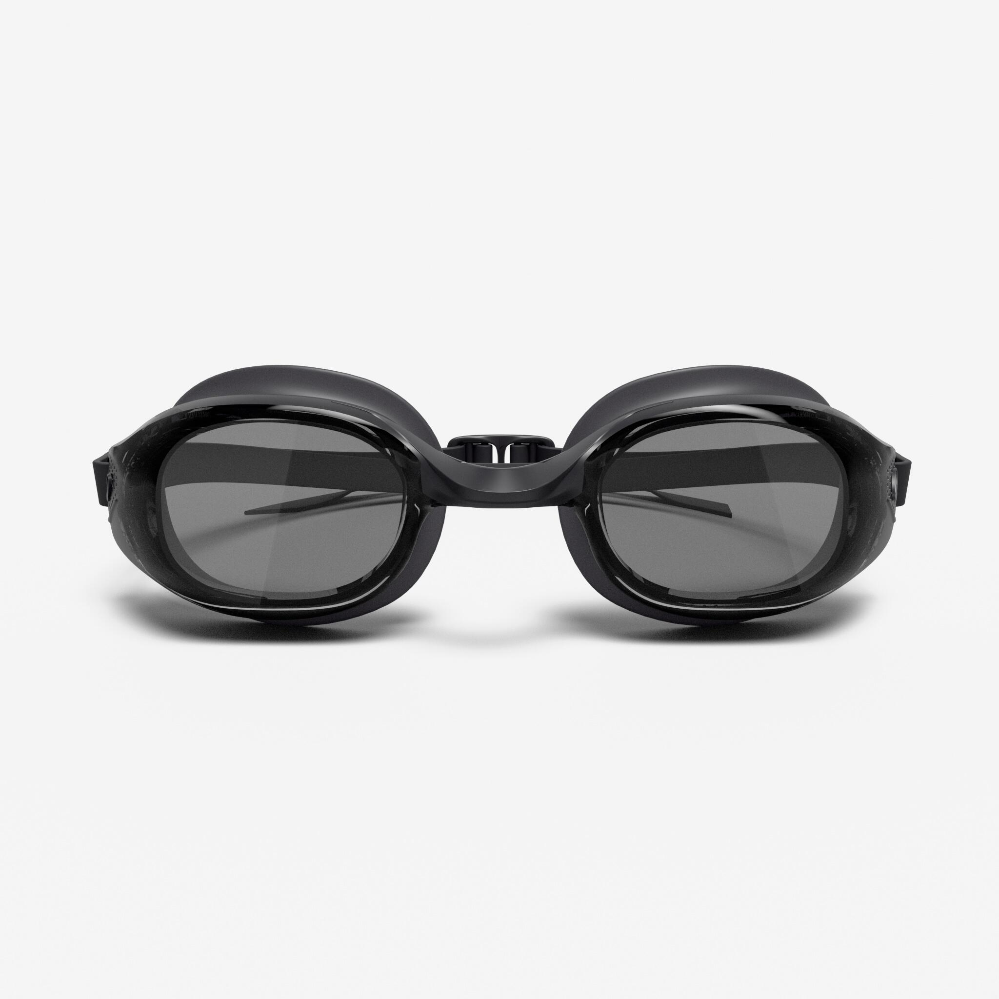 Anti-Fog Swimming Goggles with Smoked Black Lenses One Size, B-Fit