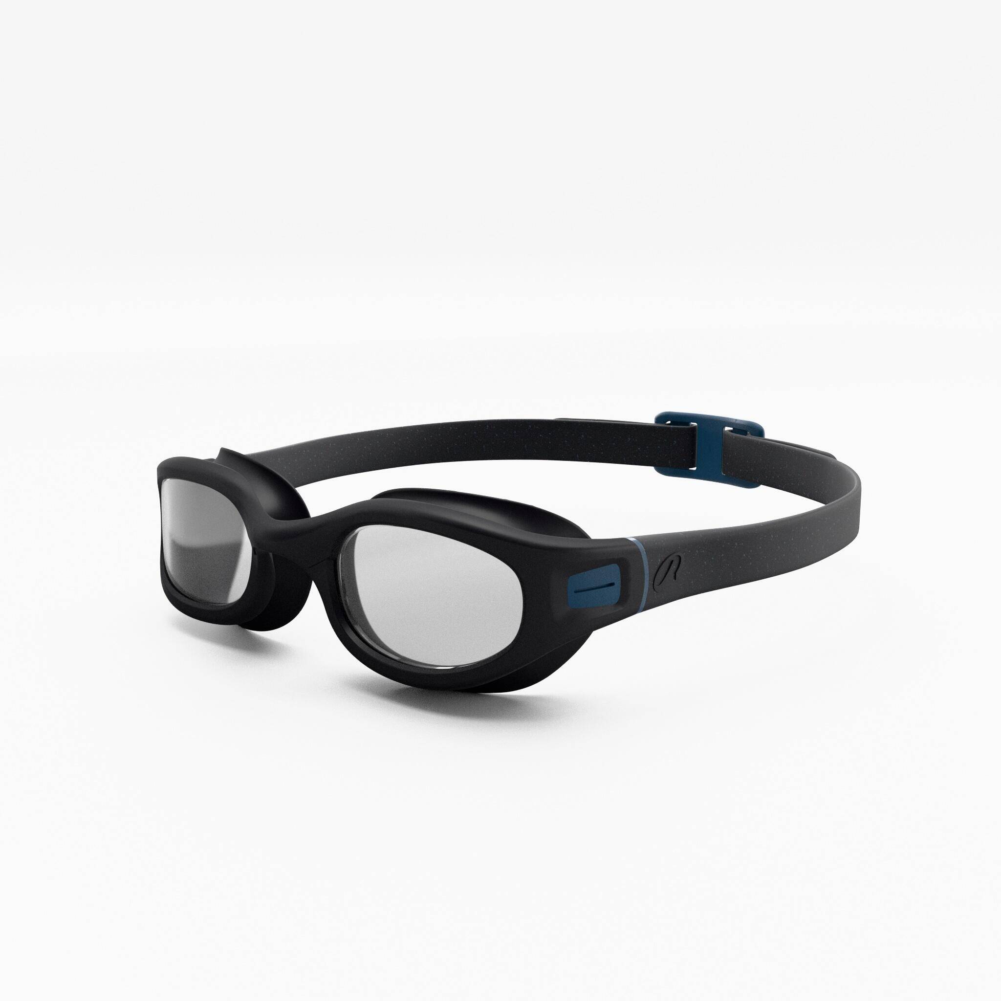 Swimming Goggles L Soft Black Non-Tinted Comfortable & Durable -  1