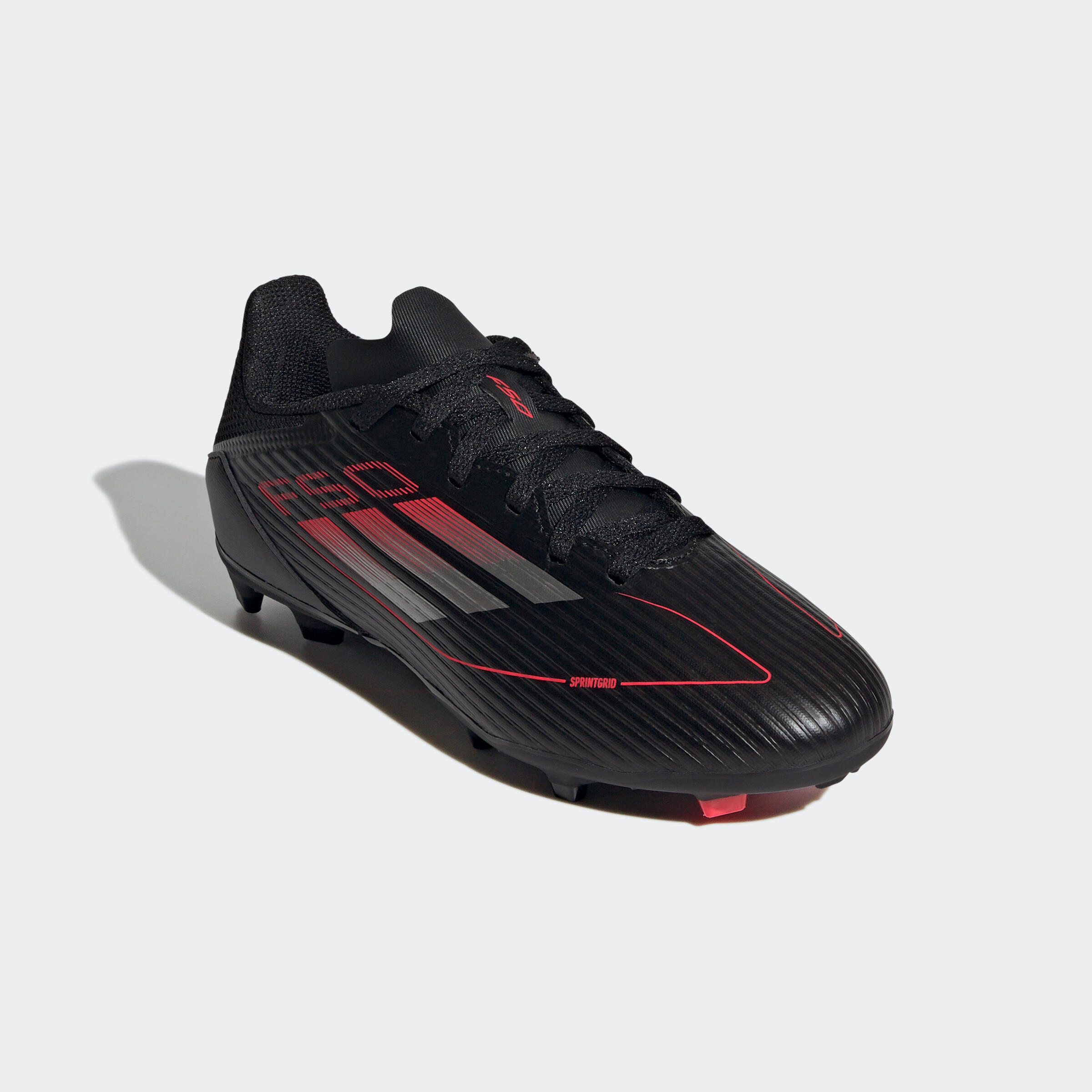 adidas F50 League FG/MG kind voetbalschoenen zwart/rood 2/9