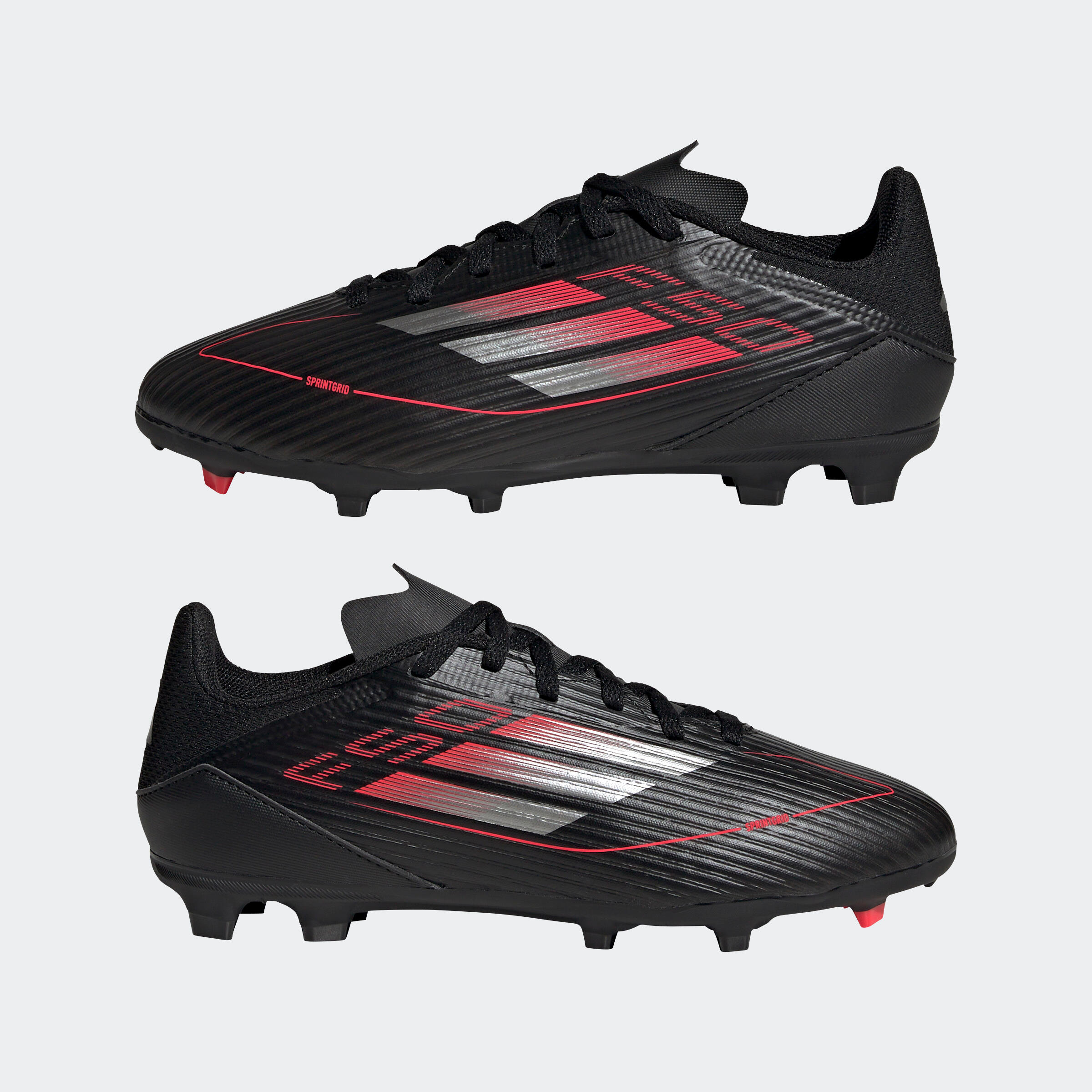 adidas F50 League FG/MG kind voetbalschoenen zwart/rood 4/9
