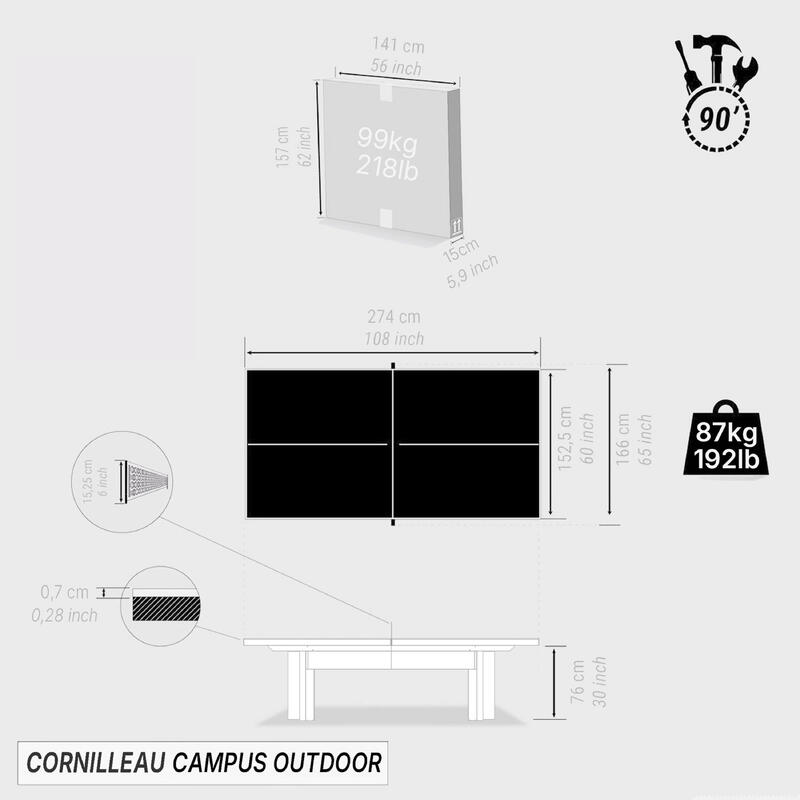 Stół do tenisa stołowego Cornilleau 510 Campus Outdoor