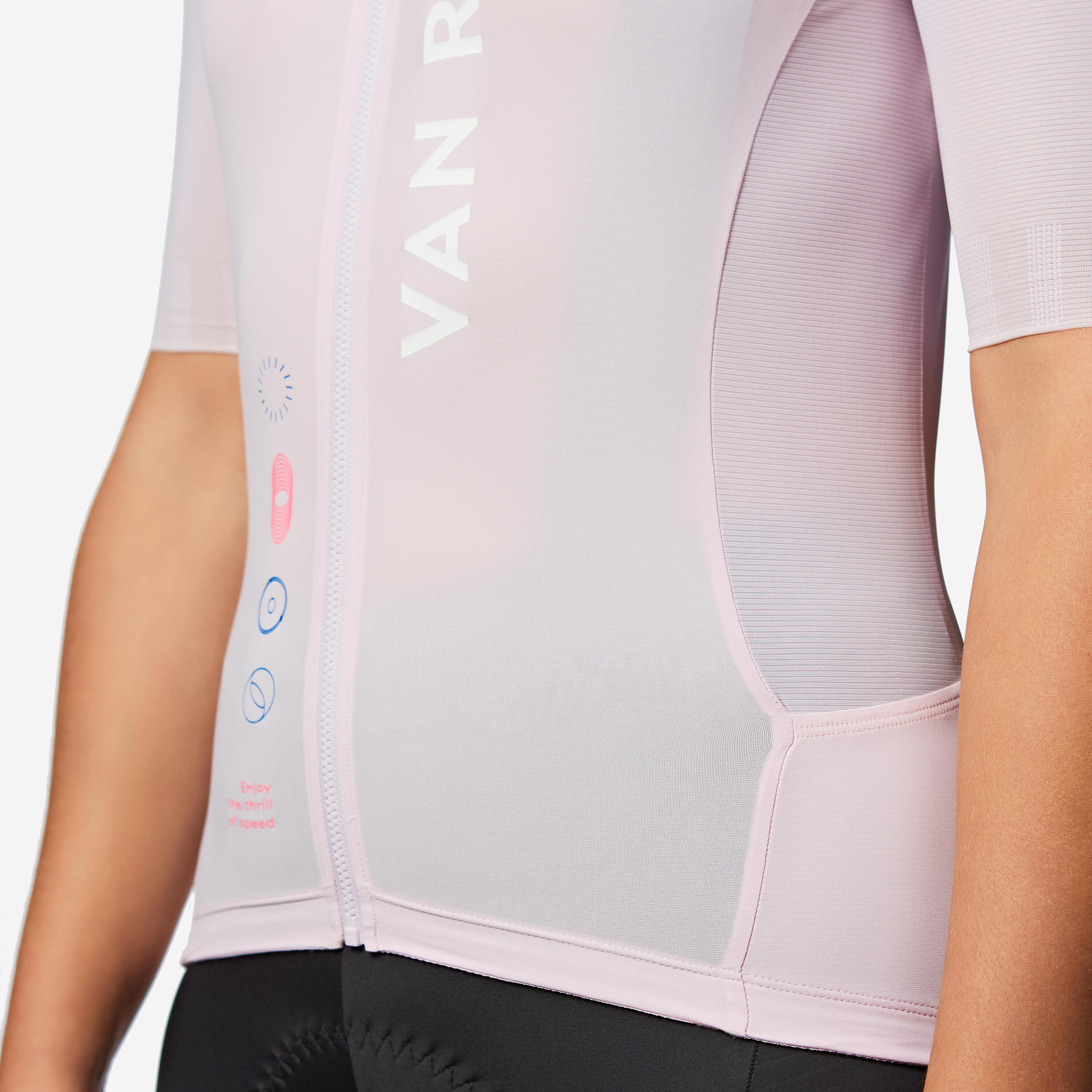 Maglia ciclismo adulto unisex Van Rysel RACER 2 lilla 6/15