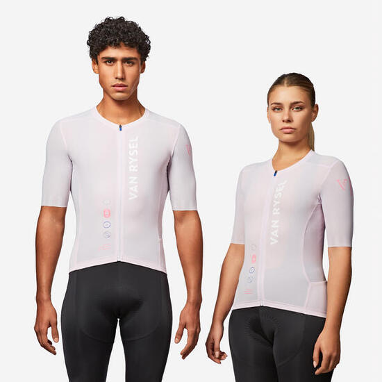 Maglia ciclismo adulto unisex Van Rysel RACER 2 lilla