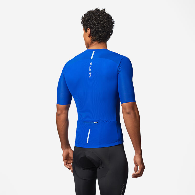 Tricou ciclism șosea vară unisex RACER 2 Albastru