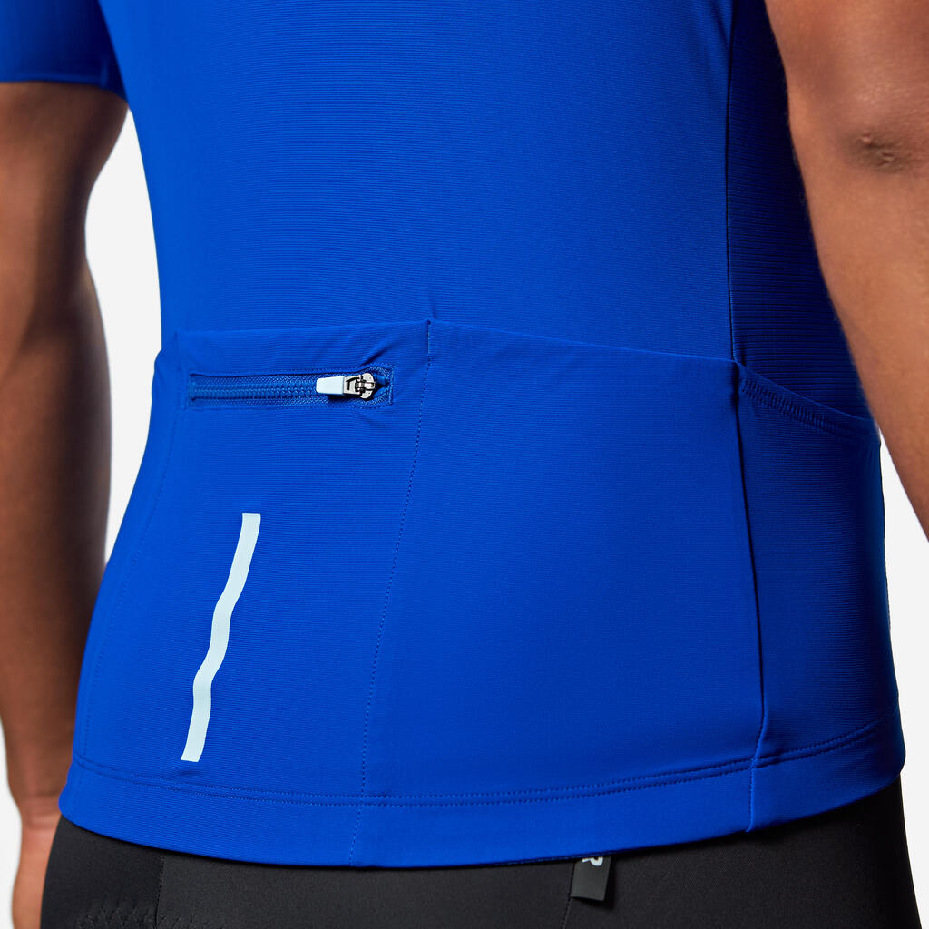 Jersey de ciclismo de carretera de manga corta azul unisex Racer 2