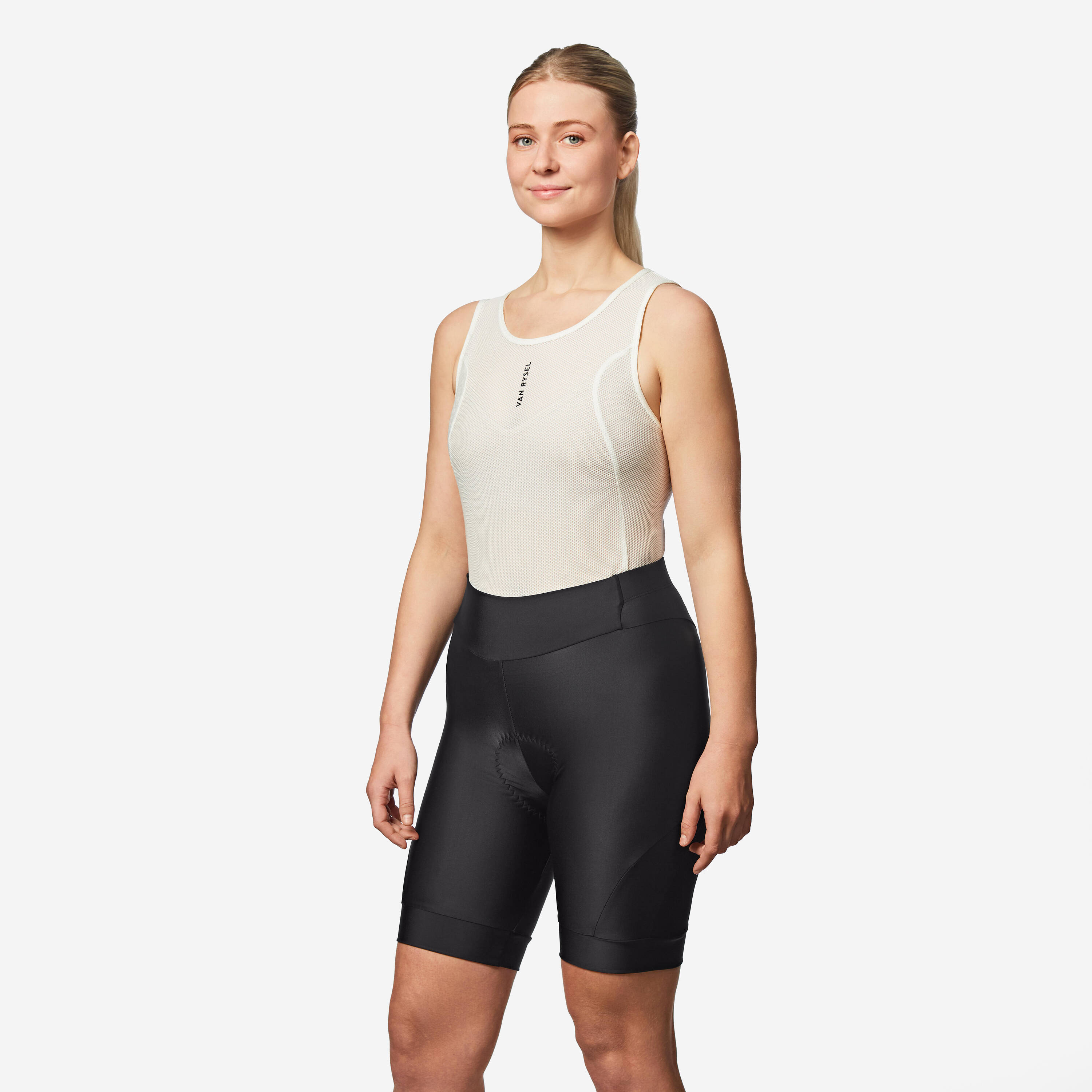 Women Cycling Padded Shorts Bibless - Black -  2