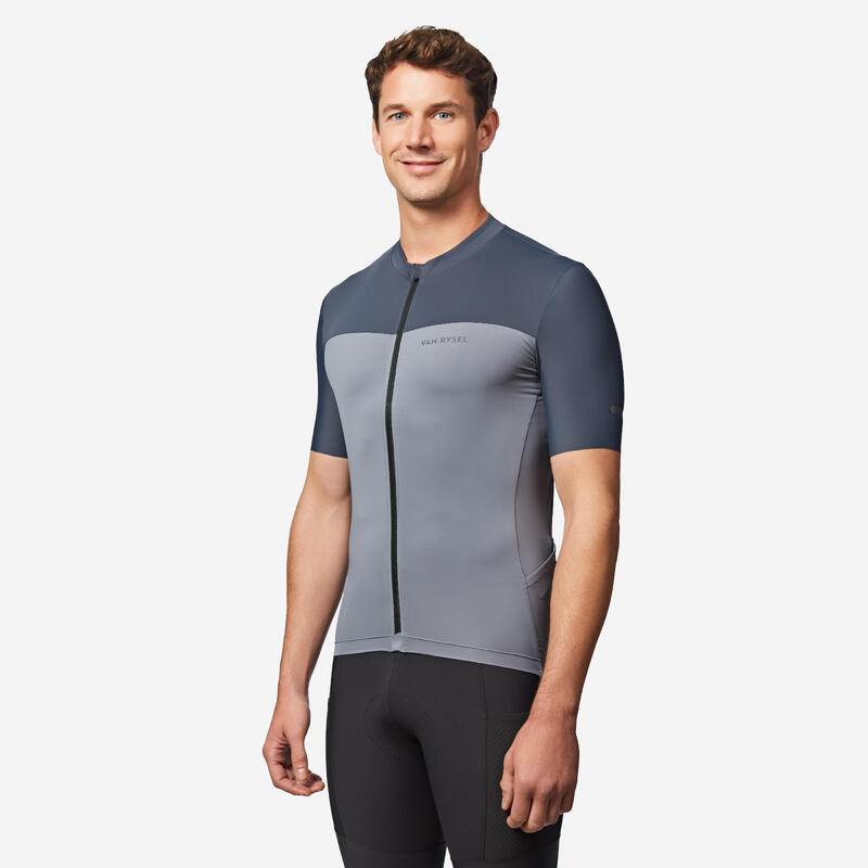 Maillot vélo route manches courtes été ajusté homme - EDR 2 gris
