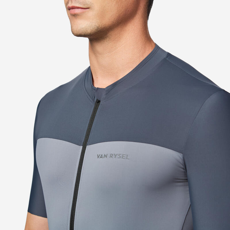 Maillot vélo route manches courtes été ajusté homme - EDR 2 gris