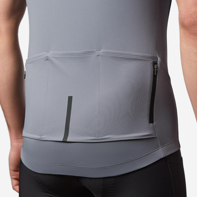 Camisola Manga Curta de Ciclismo de Estrada Verão Homem ENDURANCE 2 Cinzento