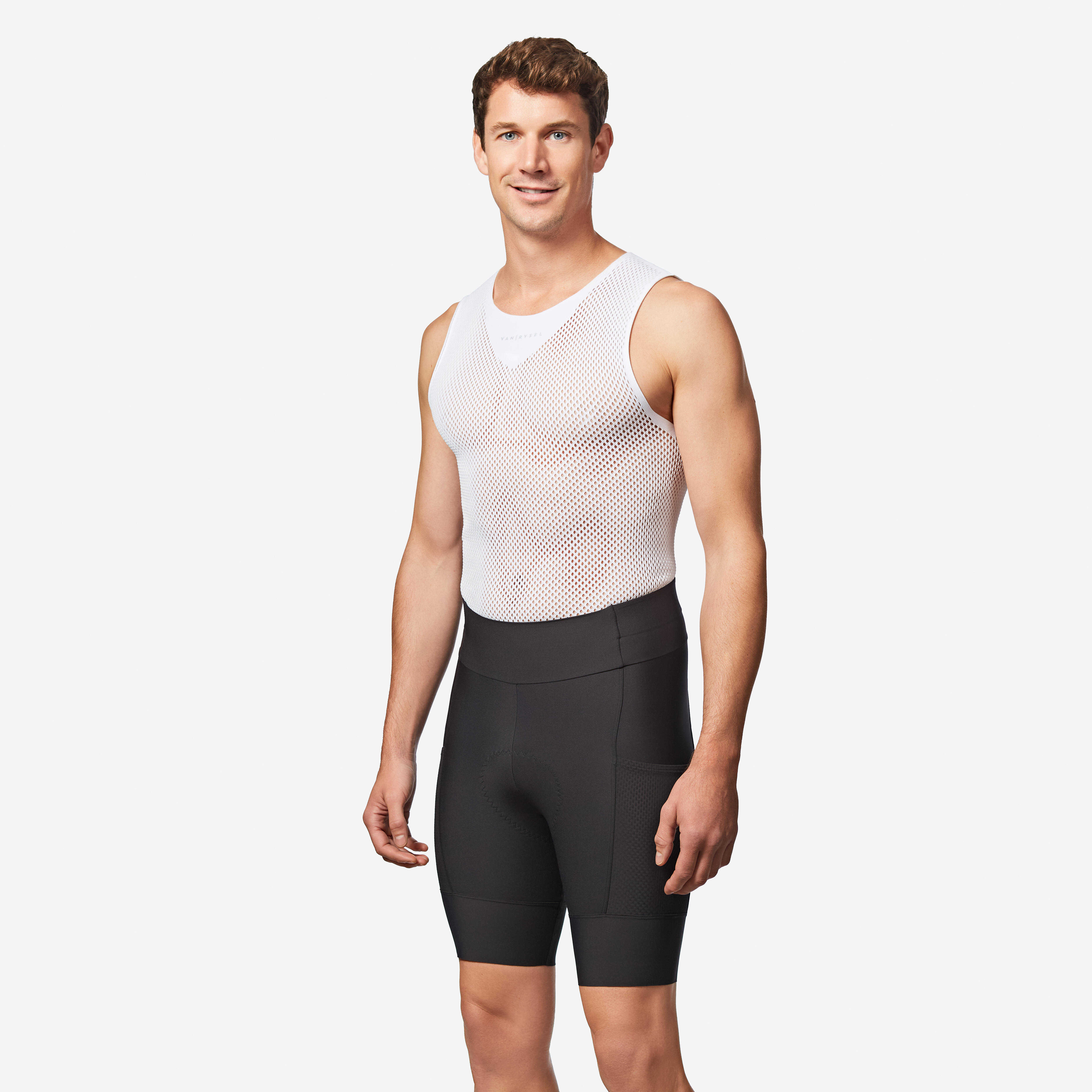 Men's Bibless Road Cycling Shorts, Endurance, EDR-Black