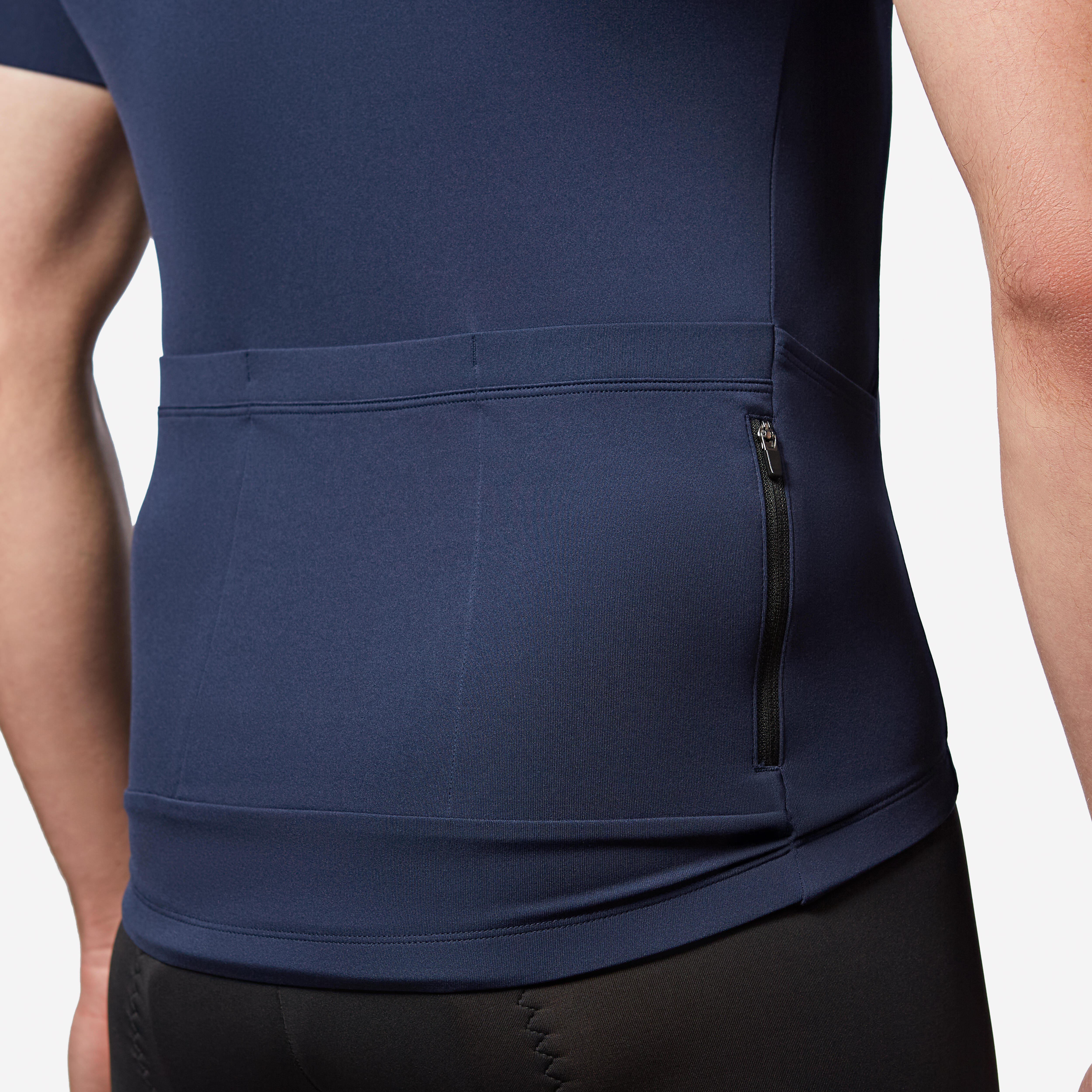 Men's road biking short-sleeved top - Discover steel blue