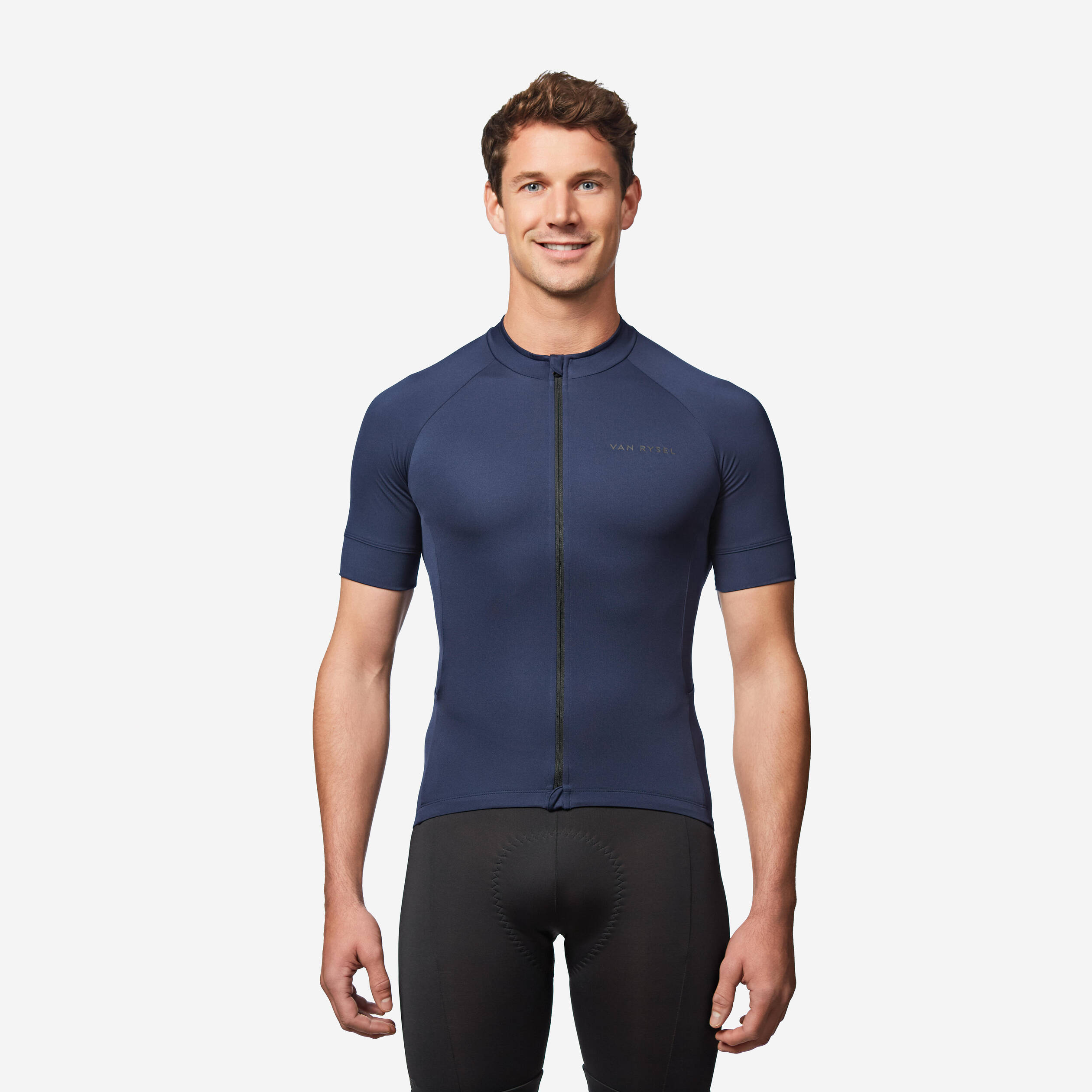Men's road biking short-sleeved top - Discover steel blue
