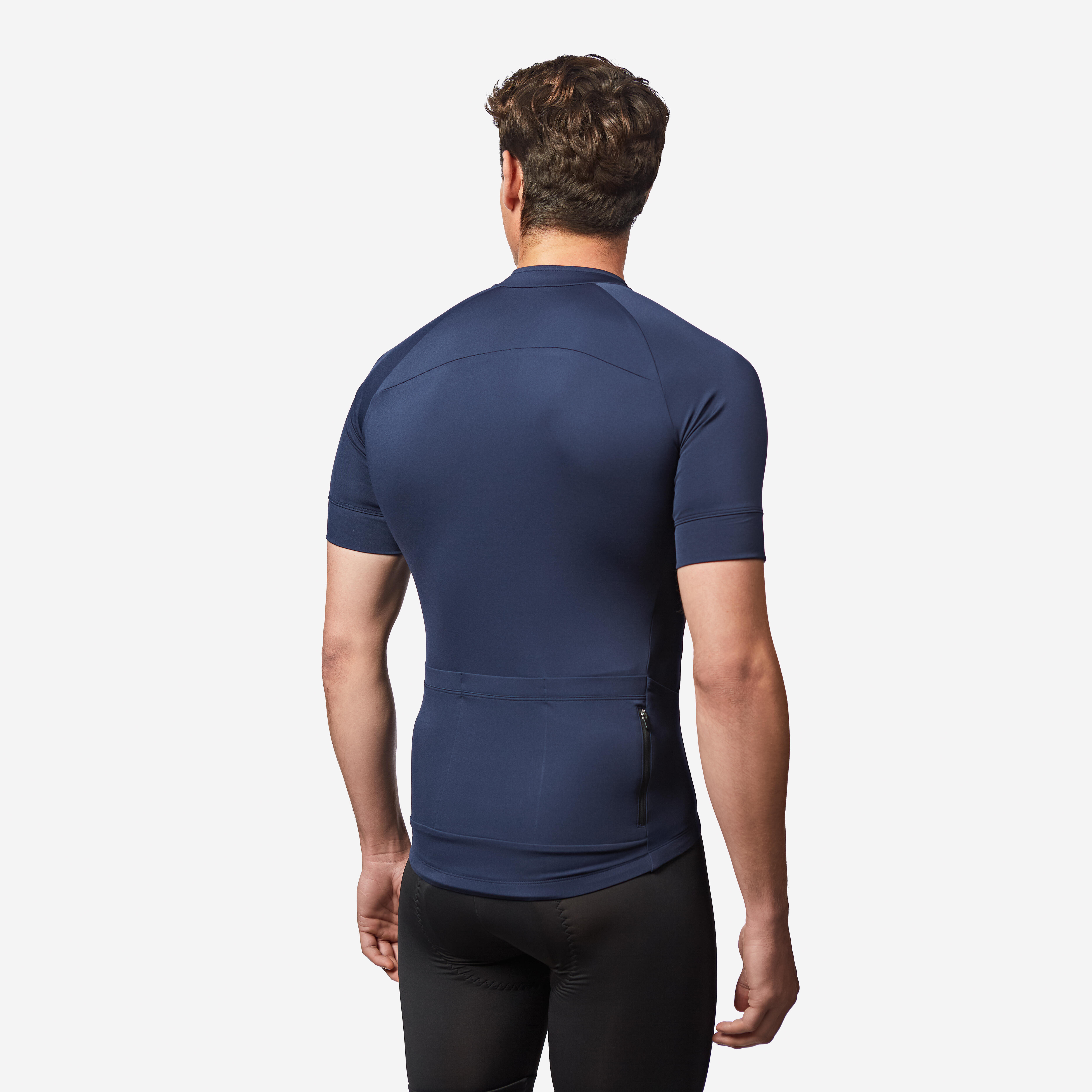 Men's road biking short-sleeved top - Discover steel blue