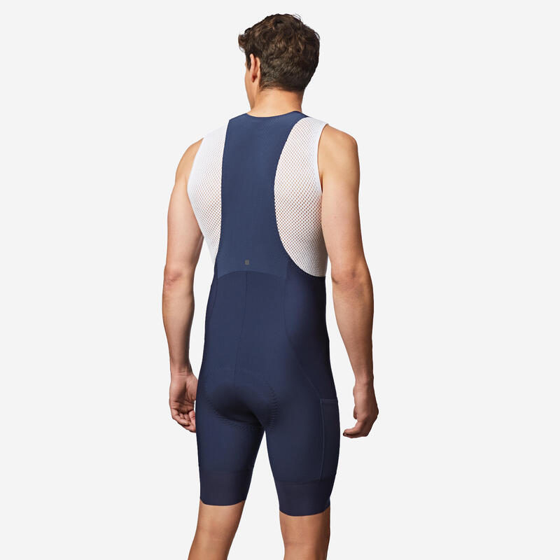 Cuissard bretelles de vélo de route homme Endurance Bleu marine