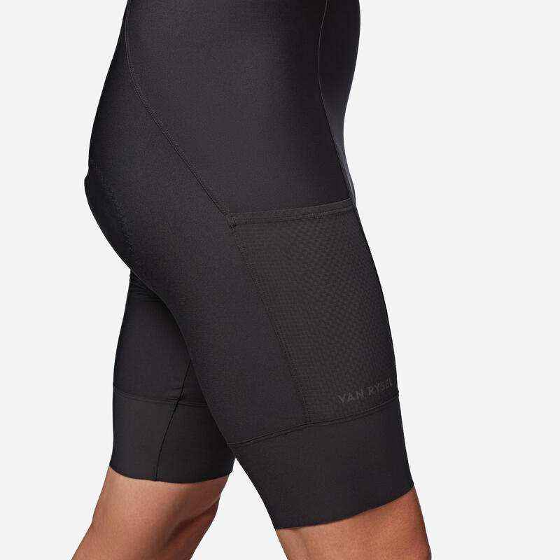 Cuissard bretelles de vélo de route homme Endurance Noir