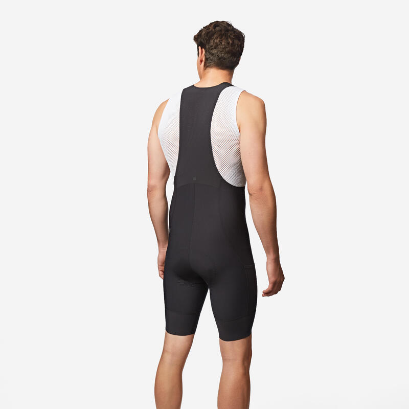 Cuissard bretelles de vélo de route homme Endurance Noir