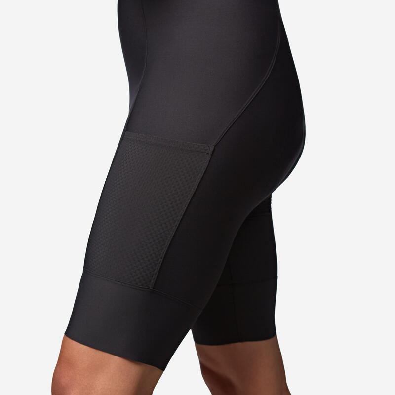 Cuissard bretelles de vélo de route homme Endurance Noir