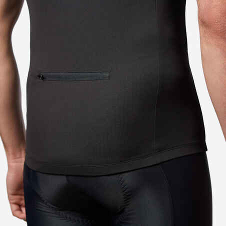 Men's Road Cycling Short-Sleeved Summer Jersey Essential - Black