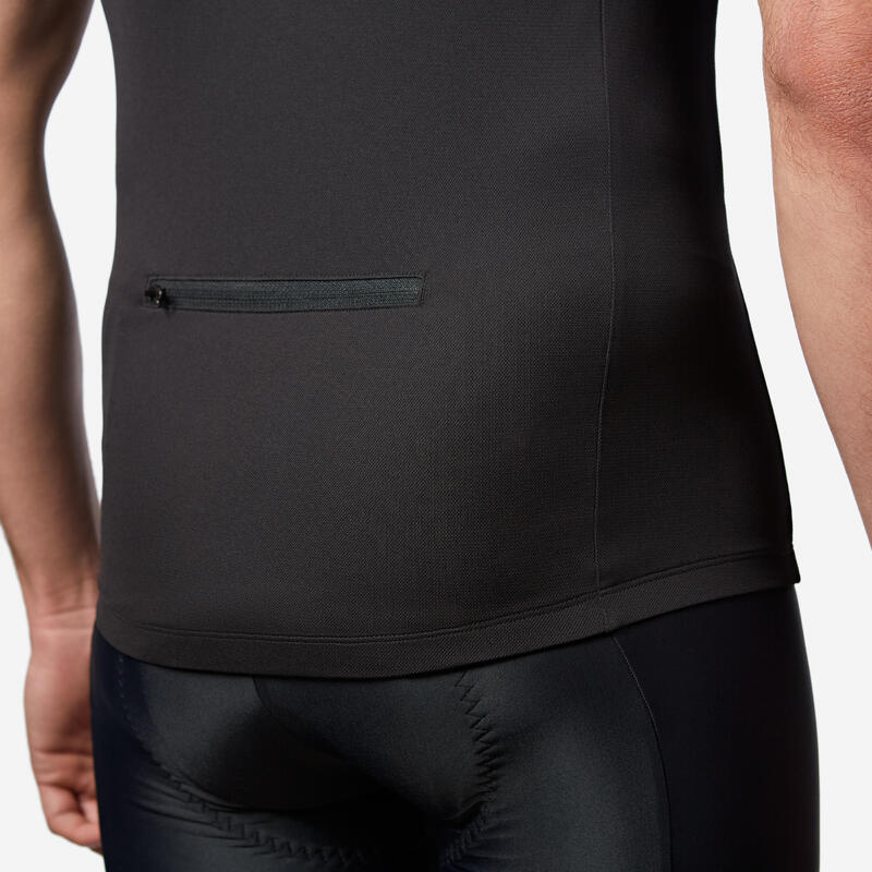 CAMISOLA DE MANGA CURTA BICICLETA DE ESTRADA VERÃO HOMEM - ESSENTIEL PRETO