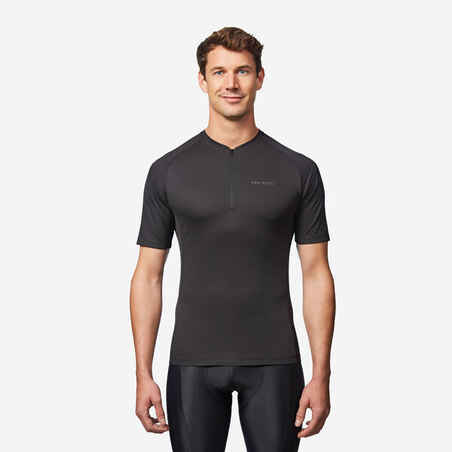 Men's Road Cycling Short-Sleeved Summer Jersey Essential - Black