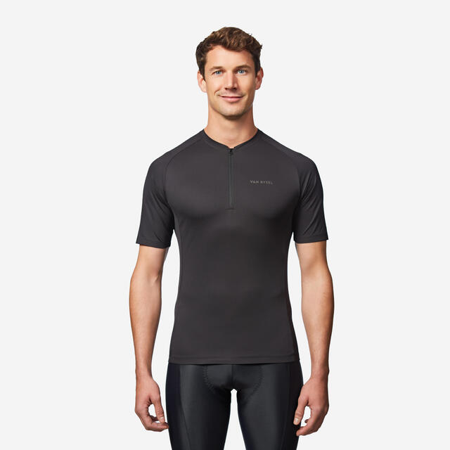 Radtrikot Rennrad kurzarm Herren Schwarz 