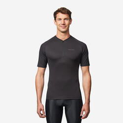 Maillot velo route manches courtes ete homme - essentiel noir