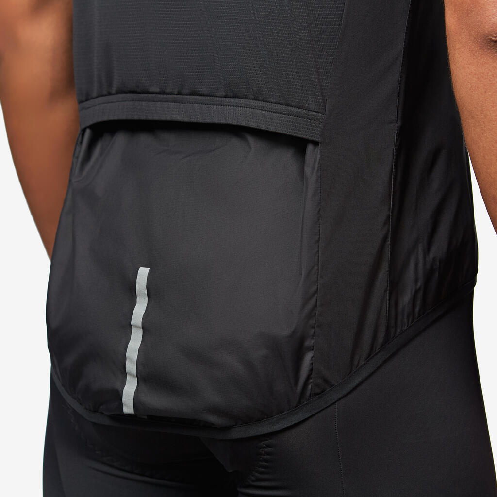 Chaleco de ciclismo de carretera ultraligero y sin mangas negro para hombre 500
