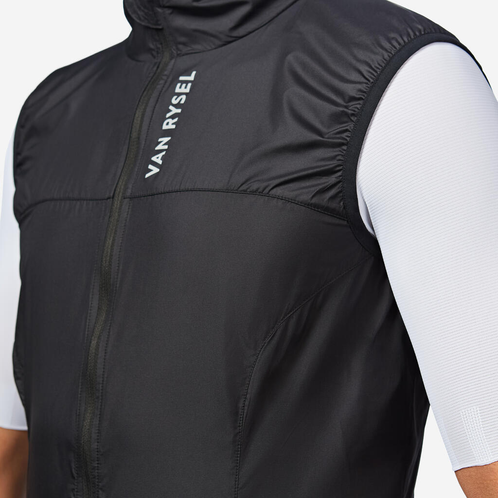 Men's Road Cycling Ultra-Light Sleeveless Windproof Gilet - Black