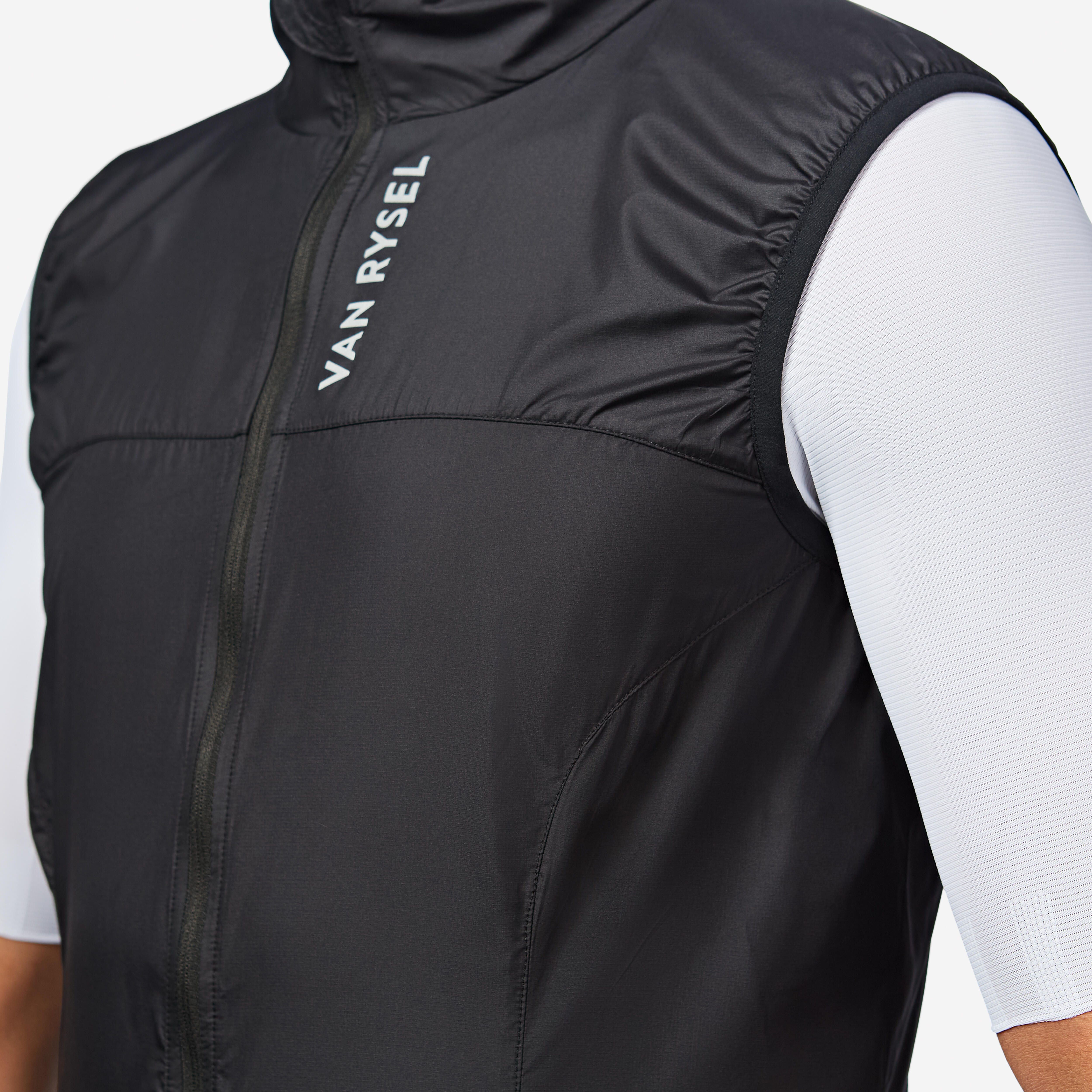 Men's Road Cycling Ultra-Light Sleeveless Windproof Vest, RoadR 500 Black - VAN RYSEL