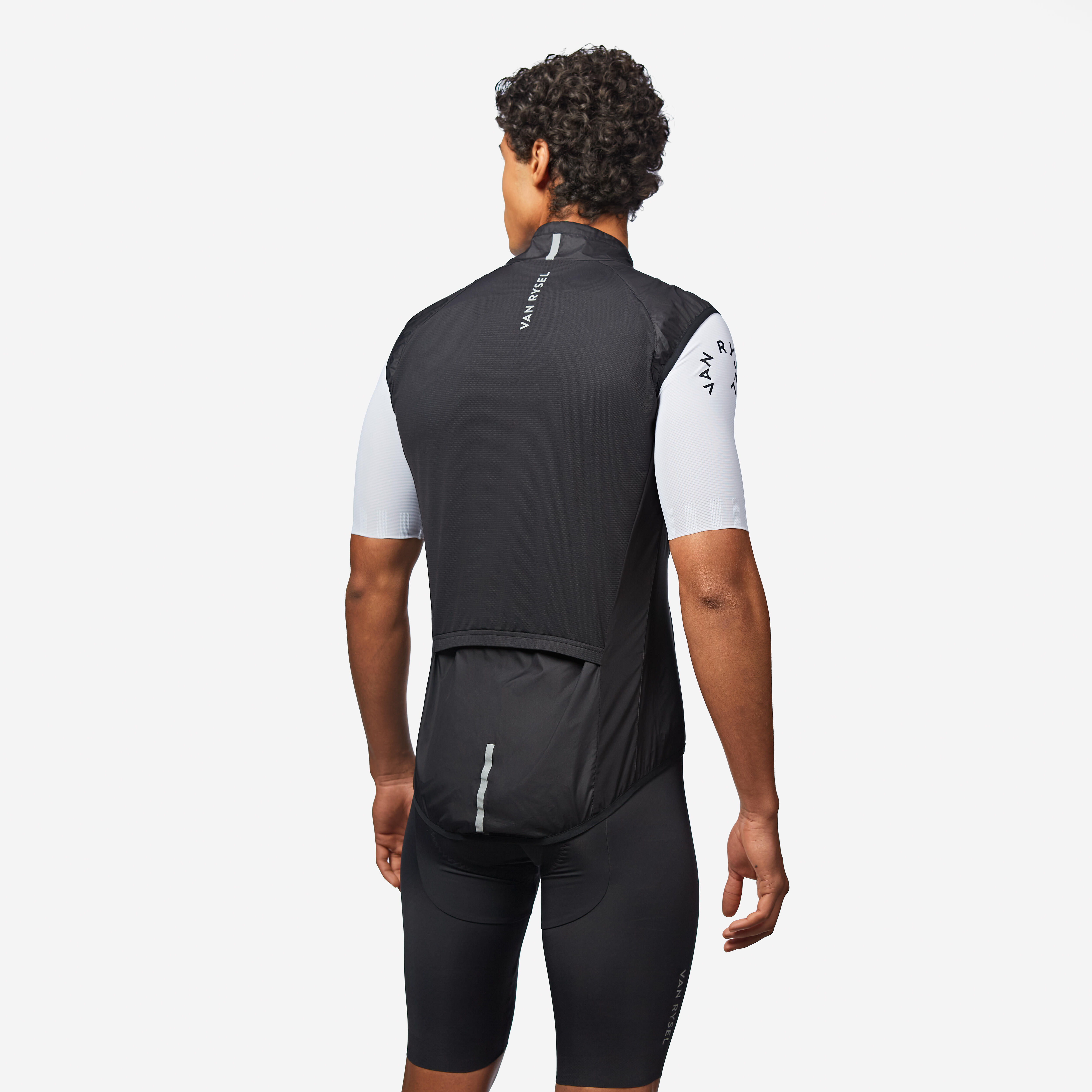 Men's Road Cycling Ultra-Light Sleeveless Windproof Vest, RoadR 500 Black