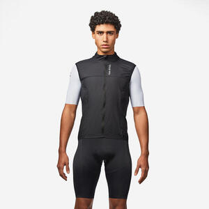 Cortavientos Ciclismo Carretera RCR Ultra-Light Hombre Negro Sin Mangas