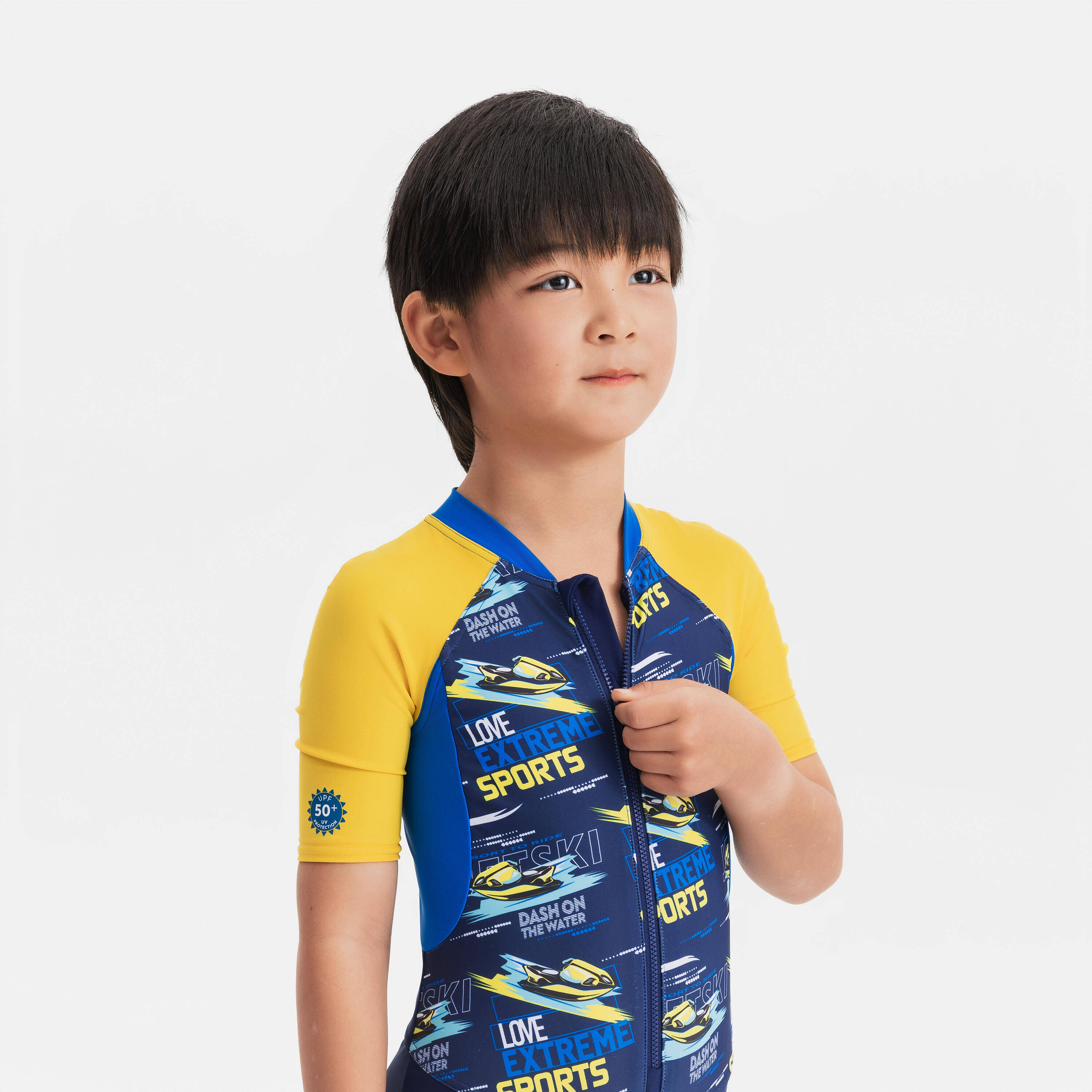 Boys’ suit - Shorty 100 short sleeve - SPEED NAVY -  3