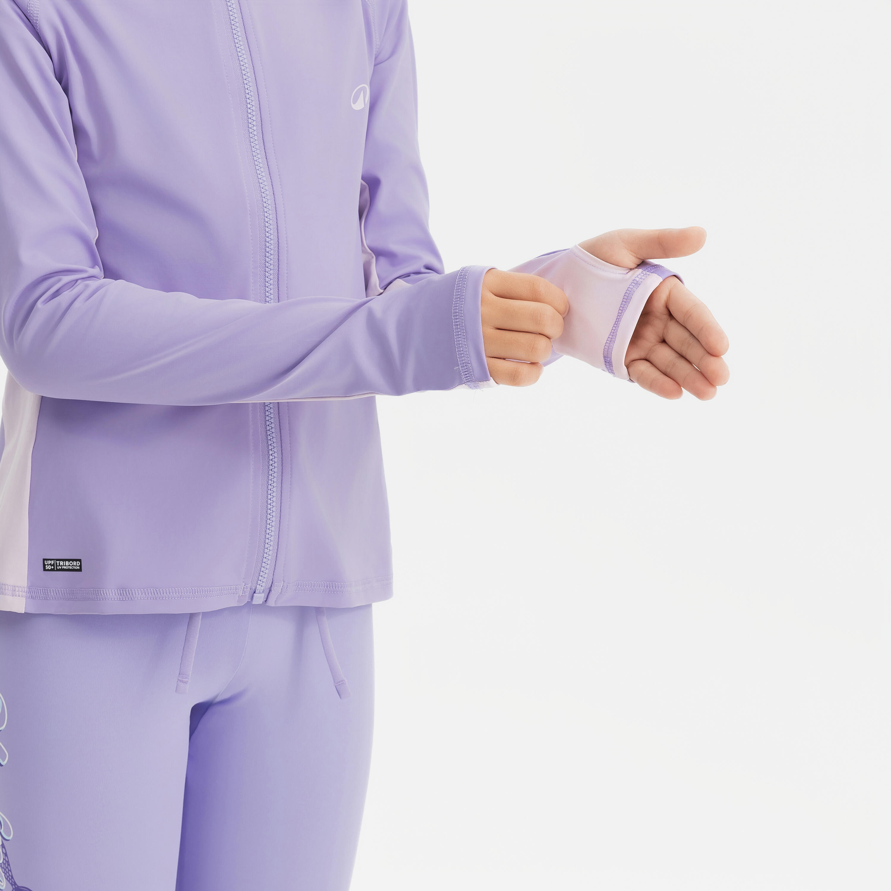 Top de surf anti-UV con cierre violeta para niños 500 9/10