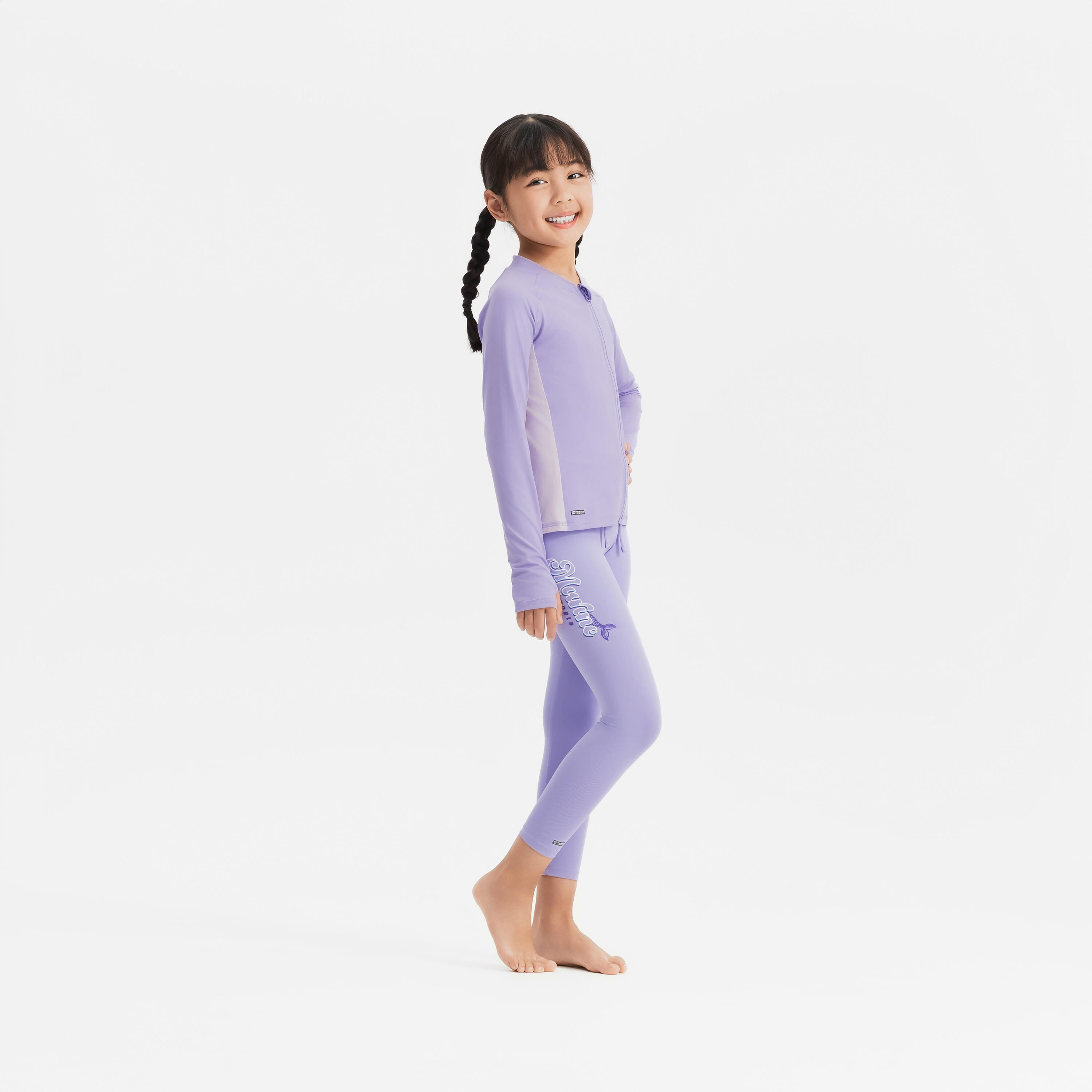 Top de surf anti-UV con cierre violeta para niños 500 6/10