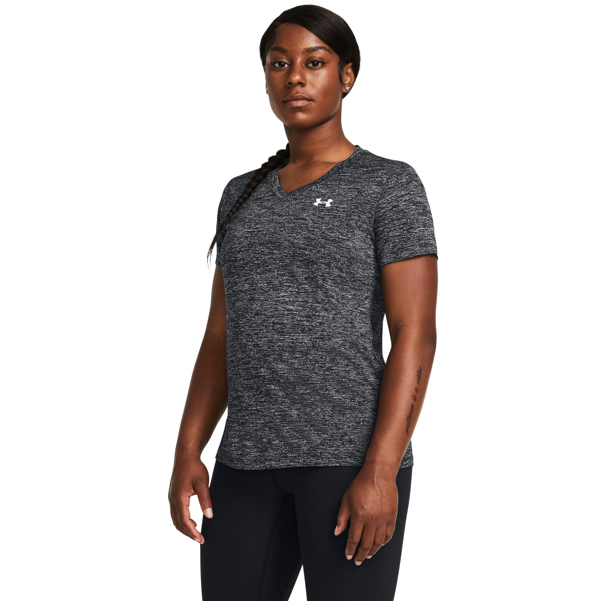 Tricou Under Armour cu decolteu în V Tech™ Twist Negru Damă