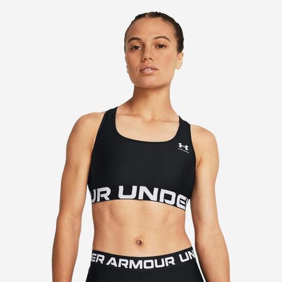Reggiseno sportivo Under Armour donna paletra traspirante sostegno medio nero