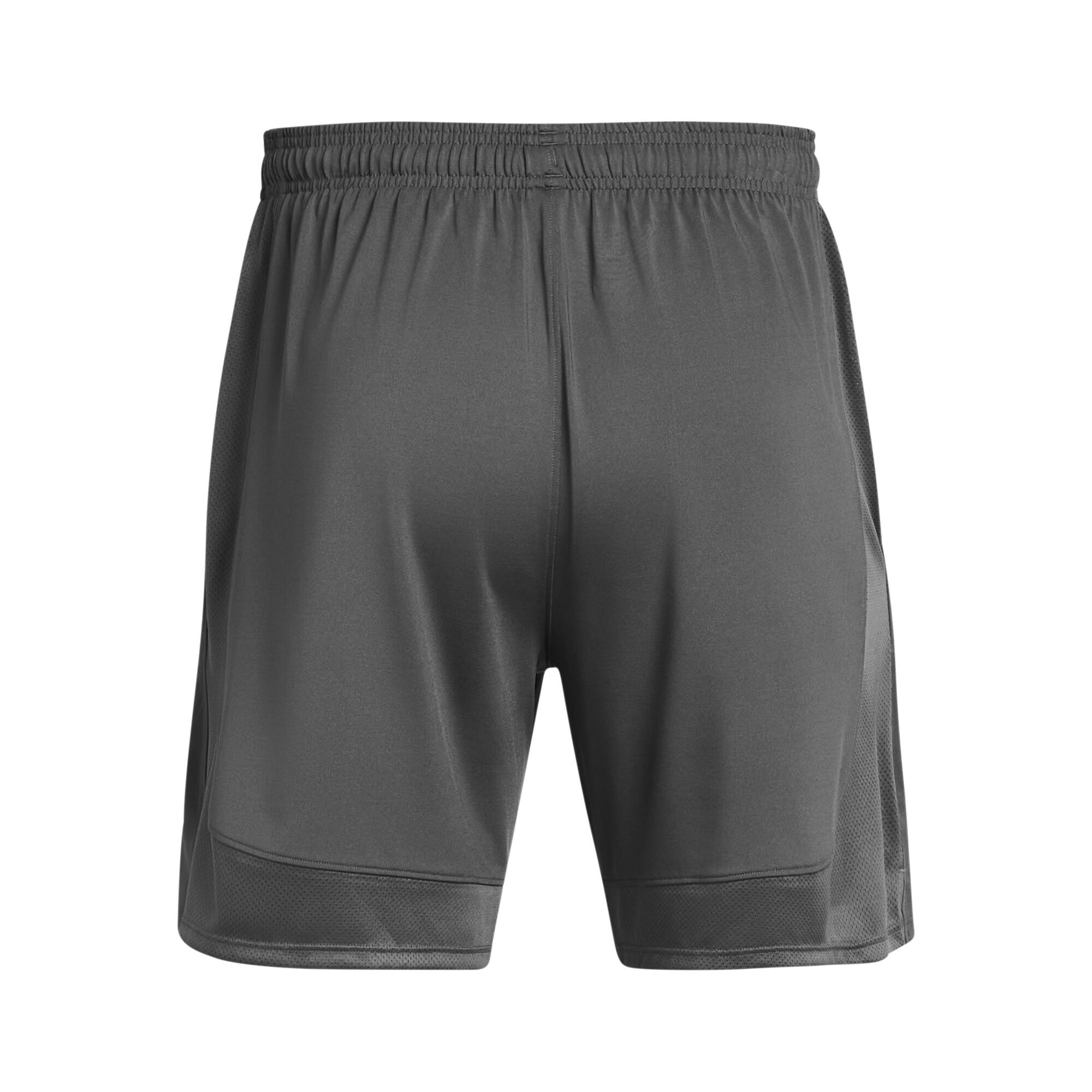 Pantaloncini Sportivi Da Uomo 2 Pezzi, Leggeri Con Tasche, Cucitura 15 Cm, Asciugatura Rapida Grigio Chiaro + Nero, XL
